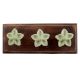 Pea Green Ceramic Flower Wooden Hooks